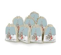 Lot de 8 sachets cadeaux réutilisables en coton et chanvre avec cordon de serrage pour sapin de Noël pour mariage, bricolage, fête (12 x 17 cm)