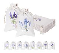 Lot de 8 sachets de lavande vides à remplir - En lin et coton - Pour la lavande - Sachets parfumés à remplir (4 modèles, 2, 10 x 15 cm chacun)