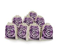 Lot de 8 sachets vides violets tie-dye en coton avec cordon de serrage, petites pochettes cadeaux en tissu, 17 x 12 cm, pour épices, thé, bijoux, fête de mariage