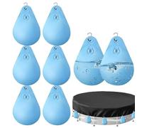 Lot de 8 sacs à eau de piscine - Ancrages de couverture de piscine lourds, pochettes de fermeture d'hiver robustes avec crochets | Sacs résistants au gel, étanches en PVC épais et anti-gel pour