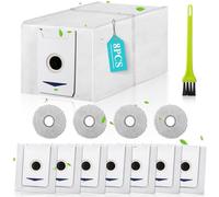 Lot de 8 Sacs à Poussière Antibactériens et 4 Serpillere pour Aspirateur Laveur Robot pour ECOVACS DEEBOT T30 PRO OMNI / T30 OMNI, Grande Capacité de 3 L Sac Aspirateur t30 Pro Omni Accessoires