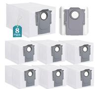 Lot de 8 sacs à poussière compatibles avec Roborock S8 MaxV Ultra/Qrevo S/Qrevo Pro/Qrevo Curv/Qrevo Master/Qrevo Slim/Qrevo MaxV/Q Revo, 3 l grande capacité, accessoires de rechange