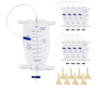 Lot de 8 sacs à urine pour les jambes - 750 ml - Pour l'entretien de l'urine - Pour adultes - Avec valve anti-retour
