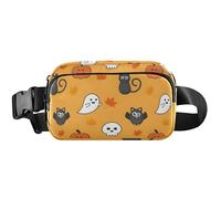 Lot de 8 sacs banane imperméables pour femme, motif icônes d'Halloween oranges, 20,3 x 13,5 x 5,8 cm, drôle, mignonne, icônes d'Halloween orange, Icônes d'Halloween mignonnes orange, 8 x 5.3 x 2.3