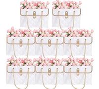 Lot de 8 sacs de bouquet, sac de luxe, sac d'emballage floral résistant à l'eau, sac d'emballage pour bouquet de fleurs, fournitures de fleuriste pour le jour de Valen Tine's Day