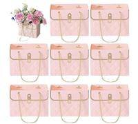 Lot de 8 sacs de fleuriste en forme de seau, boîtes de fleurs, boîtes de fleuriste, sac en papier, sac à main, sac à main, sac à main, boîte d'arrangement floral, boîte d'arrangement floral, fête des