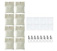 Lot de 8 sacs de lestage pour rideaux d'extérieur - 12,7 x 15,2 cm - En toile - Avec fermeture autocollante et clips métalliques - Pour patios venteux, terrasses et jardin