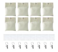 Lot de 8 sacs de lestage pour rideaux d'extérieur - Lot de clips pour rideaux - Pour rideaux - Ancre - Parä Còrtinas de patio - Kit de support pour rideau de pergola, tonnelle décorative