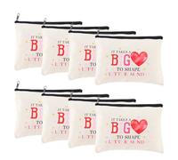 Lot de 8 sacs de Saint-Valentin pour enseignants, cadeaux de reconnaissance pour enseignants, cadeaux de Saint-Valentin pour enseignants, cadeaux de Noël, trousse de maquillage pour enseignant, blanc,