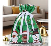Lot de 8 sacs d'emballage de Noël avec cordon de serrage - Accessoires de fête pour petits et grands - Décoration d'arbre de fête - Salle de classe