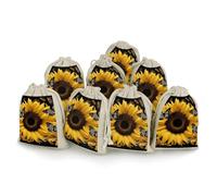 Lot de 8 sacs en mousseline avec cordon de serrage en forme de papillon et de tournesol - Réutilisables et lavables - Pour herbes, épices, bonbons, savon, bijoux, cadeaux de mariage
