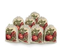 Lot de 8 sacs en mousseline avec cordon de serrage - Motif baies de grenade - Réutilisables - Pour bijoux, fêtes, mariages, maison