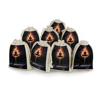 Lot de 8 sacs vides réutilisables en mousseline de coton naturel avec cordon de serrage - Sachets cadeaux vides pour thé et bijoux, cadeaux de fête de mariage, cadeaux de vacances, 12,7 x 17,8 cm