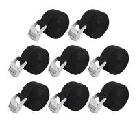 Lot de 8 sangles d'arrimage courtes en polyester, noires, 1 m x 2,5 cm, sangle d'arrimage réglable avec clips en alliage de zinc, sangles d'arrimage pour vélo, chariot, ceinture de voiture