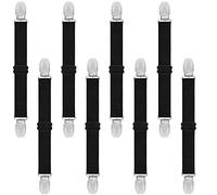 Lot de 8 sangles de bottes réglables pour homme et femme - Pour moto, motard - Jeans lisses - Draps de lit, housses de matelas, rideaux et coussins de sièges - Noir, noir, taille unique s'adapter tout