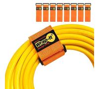 Lot de 8 sangles Wrap-It Storage super extensibles - 30,5 cm - Orange - Sangles élastiques à crochet et boucle - Organisateur de rallonge, sangles de tuyau et de câbles, enrouleur de cordon,