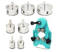 Lot de 8 scies-cloches diamantées avec guide de scie-cloche pour céramique, verre, carrelage, porcelaine, marbre (26 mm-80 mm)