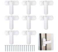 Lot de 8 sécurités de fenêtre anti-effraction avec 16 vis, verrou de fenêtre pour fenêtres Upvc et fenêtres en bois