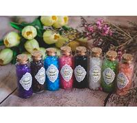 Lot de 8 sels magiques colorés faits à la main pour bannir le sel de protection du sel rituel - Outils rituels magiques - Kit de sorcellerie pour travaux de sorcellerie et décoration d'autel