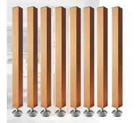Lot de 8 séparateurs de pièce modernes à lattes en bois - Paravent de séparation du sol au plafond pour bureau, loft, escalier, porche et salon - Panneau décoratif de 110 cm