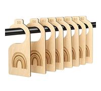 Lot de 8 séparateurs de taille pour bébé en bois, 8 plaques de séparation pour bébé en 8 tailles de 50 à 92 vêtements pour bébé Séparateur de placard de bébé avec design arc-en-ciel