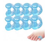 Lot de 8 Séparateurs d'Orteils en Silicone Souple - Écarteur d'Orteils pour Soulagement des Douleurs et Chevauchement - Correcteur Confortable pour Pédicure et Usage Quotidien - Bleu