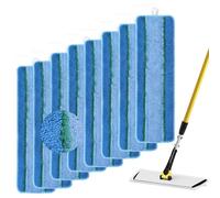 Lot de 8 serpillères de rechange en microfibre pour balai Rubbermaid Commercial de 45,7 cm et 43,2 cm, système de nettoyage commercial réutilisable humide et sec, tête de recharge pour sol