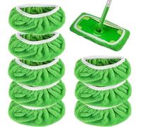 Lot de 8 serpillères réutilisables en microfibre compatibles avec les serpillères Swiffer, les chiffons de balayage secs et les recharges de tampons humides, lavables pour le nettoyage du sol
