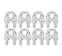 Lot de 8 serre-câbles en acier inoxydable M10 de 9,5 mm, attache-câbles en U, robustes et antirouille, pour meubles d'extérieur, auvents, équipements de fitness