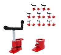 Lot de 8 serre-joints à vis 3/4" - Serre-joints en fer avec mécanisme de serrage rapide - Pour le travail du bois, la construction de meubles, l'atelier, tube de 26,5 mm (rouge/noir)