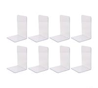 Lot de 8 serre-livres en acrylique transparent pour livres, magazines en forme de L et supports d'organisateur, catalogues transparents 12 x 12 x 182 cm
