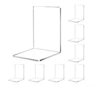 Lot de 8 serre-livres en acrylique transparent pour organiser livres, magazines et fichiers pour un design durable en forme de L