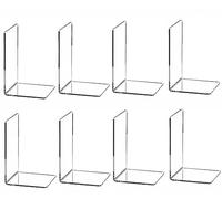 Lot de 8 Serre-Livres Transparents pour Livres Lourds, Organiseur d'étagère en Acrylique pour Bureau, Supports de Livres Robustes et séparateurs Invisibles décoratifs, adaptés pour Le Bureau et la