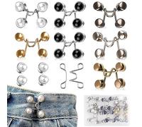 Lot de 8 Serre Taille pour Jean, 2 Style Bouton Jean Clipsable, Boutons de Pantalon Amovibles, Boucle de Taille en Jean pour Serrer le Bouton de Réglage de la Taille