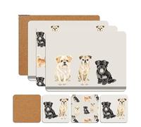 Lot de 8 sets de table et dessous de verre en liège - Résistants à la chaleur - Pour table de salle à manger - Antidérapants - En liège naturel - Élégants - Décoration de cuisine - 21,5 x 29 cm