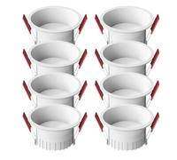 Lot de 8 spots LED encastrables pour plafond -,9 cm/10,2 cm/13 cm, W/12 W/18 W, 3 températures couleur réglables, anti-éblouissement, installation facile, pour maison et le bureau(5.1in)