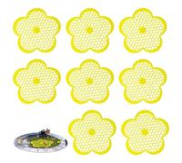 Lot de 8 stations d'arrosage pour abeilles, en forme de fleurs, station d'arrosage papillon, île flottante pour nourrir les pollinisateurs assoiffés à l'extérieur (jaune)