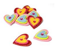 Lot de 8 Stickers Feutrine Coeur 14cm Rose Rose G