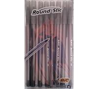 Lot de 8 Stylos à bille BIC Round Stic à pointe moyenne, encre noire