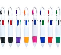 Lot De 8 Stylos À Bille Multicolores 4 En 1 - Multifonction Avec Porte-Clé Et Outils
