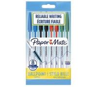 Lot de 8 stylos à bille pointes fines Papermate Couleurs assorties Assortiment G