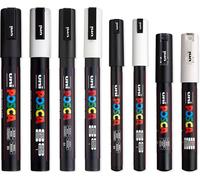 Lot De 8 Stylos À Pointe Fine À Moyenne Noirs Et Blancs (Pc-5m, Pc-3m, Pc-1m, Pc-1mr)[Z1199]