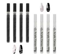 Lot de 8 stylos à vernis à ongles blancs pour ongles French Art Stylo à ongles Blanc