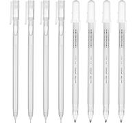 Lot De 8 Stylos Gel Blancs Pour Dessiner - 0,6 Mm Et 0,8 Mm - Épaisseur De Trait : 8 Mm - Stylo Blanc - Stylo Acrylique - Marqueurs À Encre Gel - Pour Écrire,Peindre,Livres D'or,Design