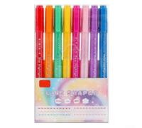 Lot de 8 stylos multi-courbes avec pointe fine et roller, conçus pour une utilisation artistique dans les livres de coloriage, les journaux et les cartes de bricolage