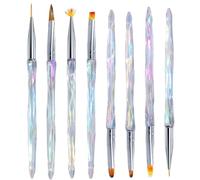 Lot de 8 Stylos pour Manucure en Acrylique Nylon pour Dessin | Outils de Précision, Tracé de Lignes et Motifs, Usage Salon ou Maison, pour Débutants et Professionnels