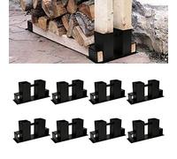 Lot de 8 Support à Bois de Chauffage, Kit de support de rangement pour bûches de cheminée, Support de Journal cheminée pour intérieure exterieur, Support de Rangement Réglable