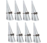 lot de 8 supports de bagues en acrylique transparent pour bagues individuelles, 68x25mm - organisateur de bijoux pour un rangement élégant, support de présentation pour bagues, support d'exposition po