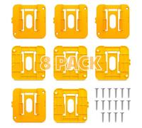 Lot de 8 supports de batterie compatibles avec les batteries DeWalt 20 V pour DCB200, DCB201, DCB202, DCB203, DCB204 (16 vis incluses, piles non incluses)