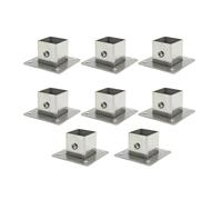 Lot de 8 supports de bride de poteau carrés de 3 cm, systèmes de rails de terrasse en acier inoxydable 201 pour clôture au sol ou montage de pont 30 x 30 mm
